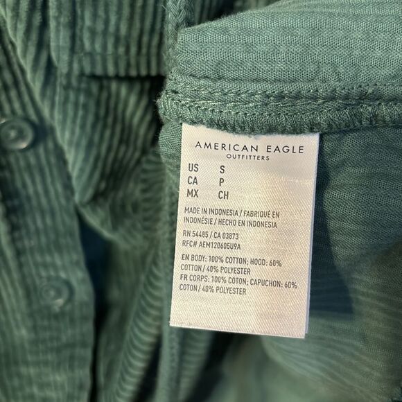 American Eagle Corduroy Crop Hoodie Small - Picture 3 of 6